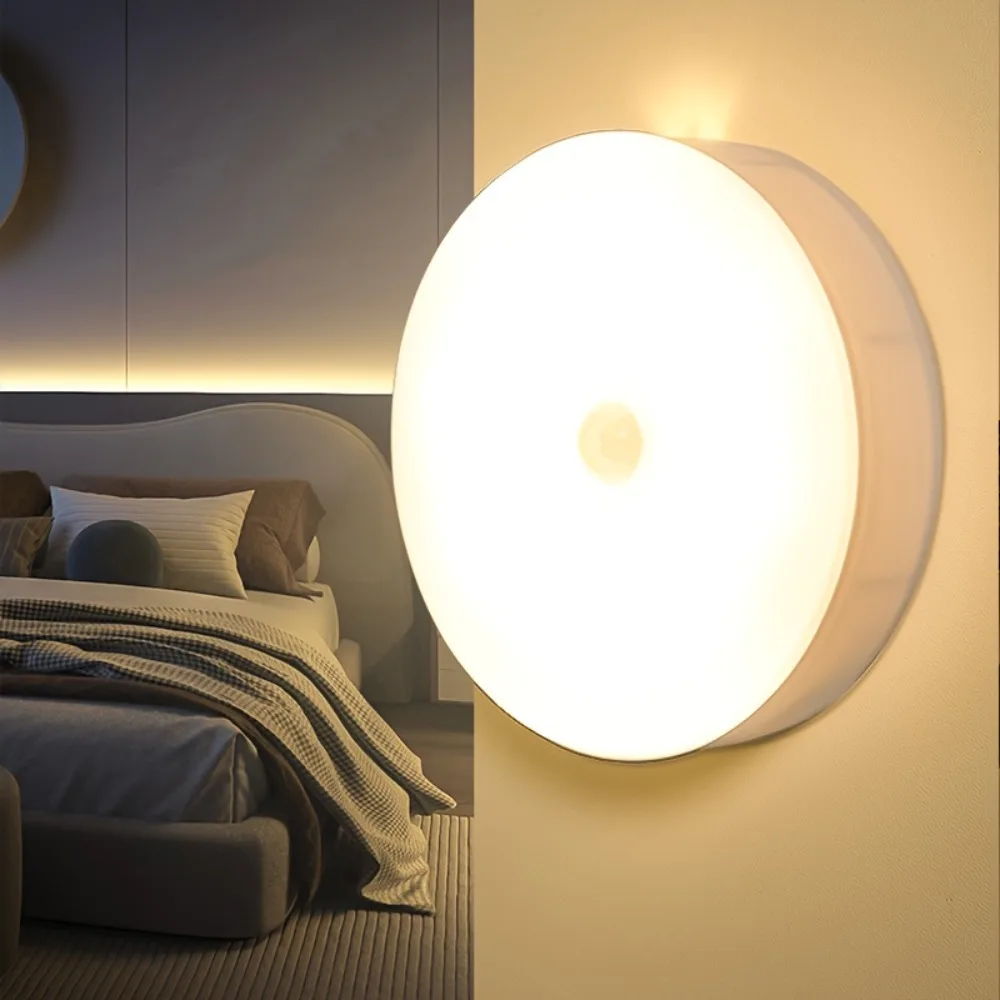 2pcs Night Light Magnetic Step Light, Indoor USB Rechargeable Smart Motion Sensor Light, 120° Wide Sensing Range, Charging Cable