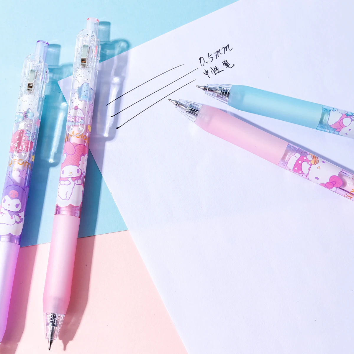 Sanrio Kawaii Gel Pen In Blind Box 0.5mm Black Ink Cute Bookmarks Kitty Press The Liquid-Ink Gel Pen Melody Student Stationery