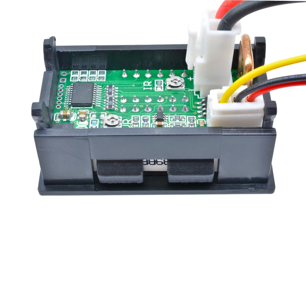 Imagem -02 - Led Voltímetro Digital com Dual Display Amperímetro Medidor de Corrente de Tensão Azul e Vermelho Tester Bit Fios dc 100v 200v 10a 0.28 in 10 Pcs