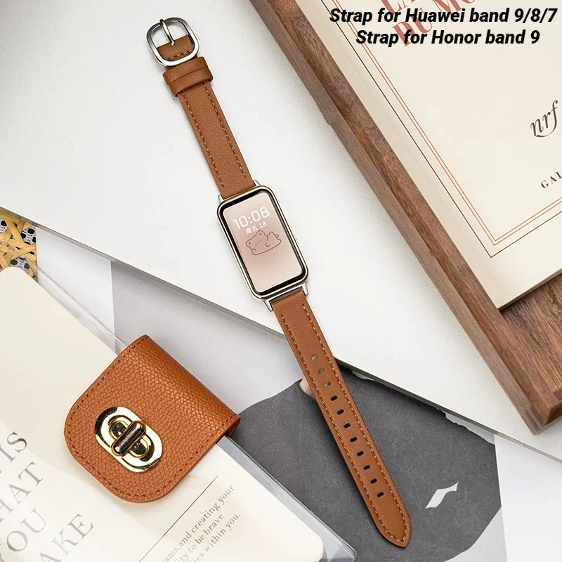 

Leather Strap For Huawei band 9 Sport Watchband for HUAWEI band 8/7 Woman Man Belt Smartwatch Wristband Correa Bracelet