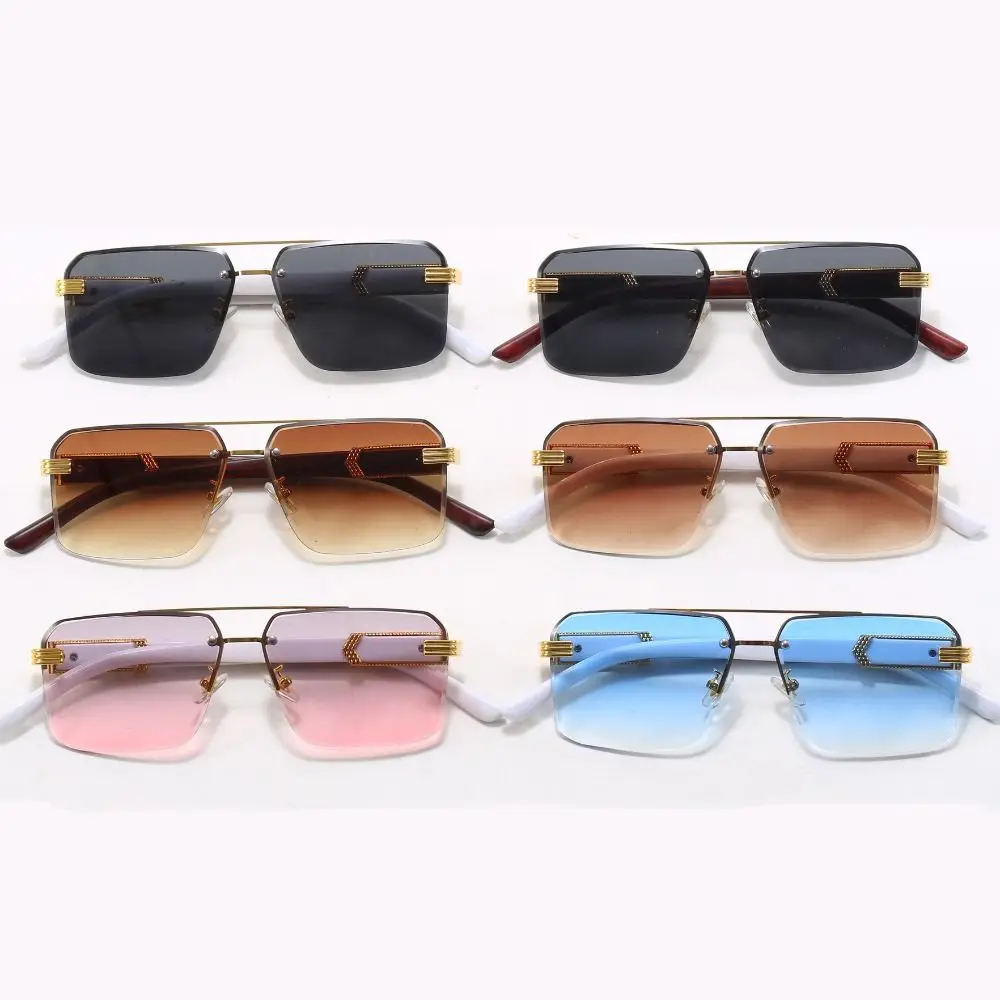 

Personality UV 400 Rimless Sunglasses Square Frame Punk Men Sunglasses Steampunk Korean Style Driving Eyewear Outdoor
