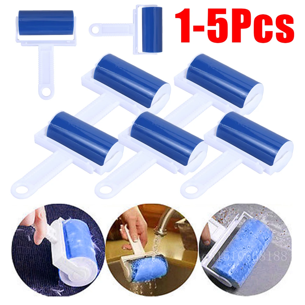 1-5Pcs Washable Lint Sticking Roller Dust Cleaner for Clothes Pet Hair Cleaning Reusable Household Dust Wiper Cleaning Tools