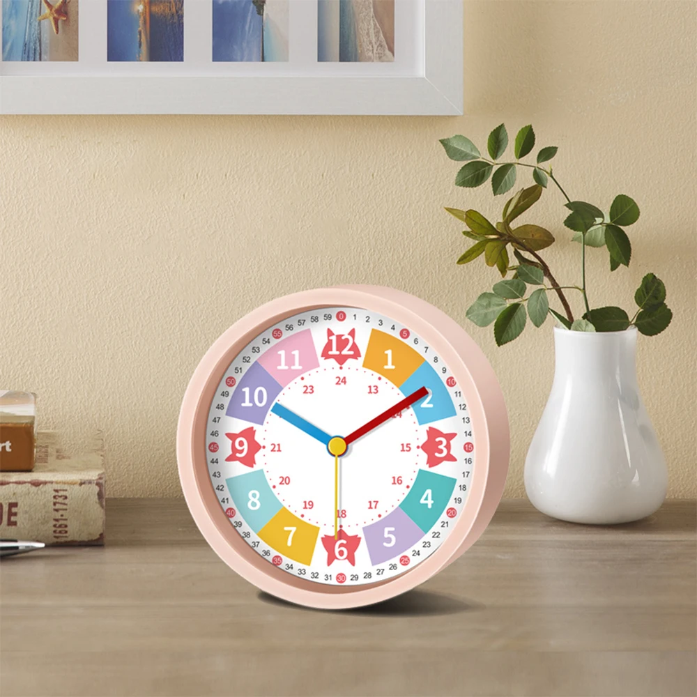 

13cm Children's Alarm Clock Colored Digital Student Wake-up Alarm Silent Desktop Clock Early Education Time Management Clock