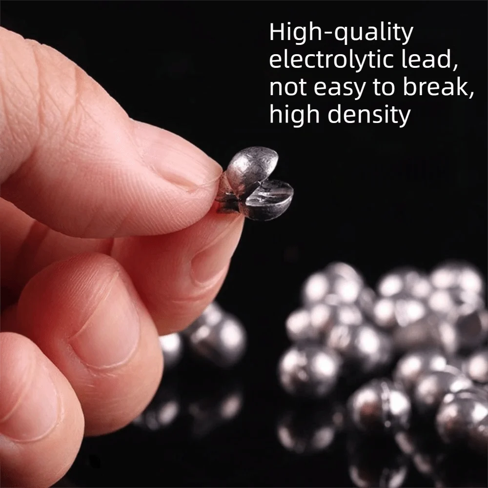 100Pcs/Box 5 Size Fishing Sinkers Leak proof Reusable Open Lead Biting Circular Removable Design Lead Drop Platform Raft Fishing