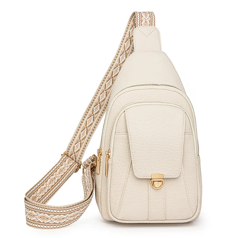 Woman's chest bag pu leather female Crossbody Shoulder Bags Casual Travel Outdoor portable Small satchel bags Short Trips