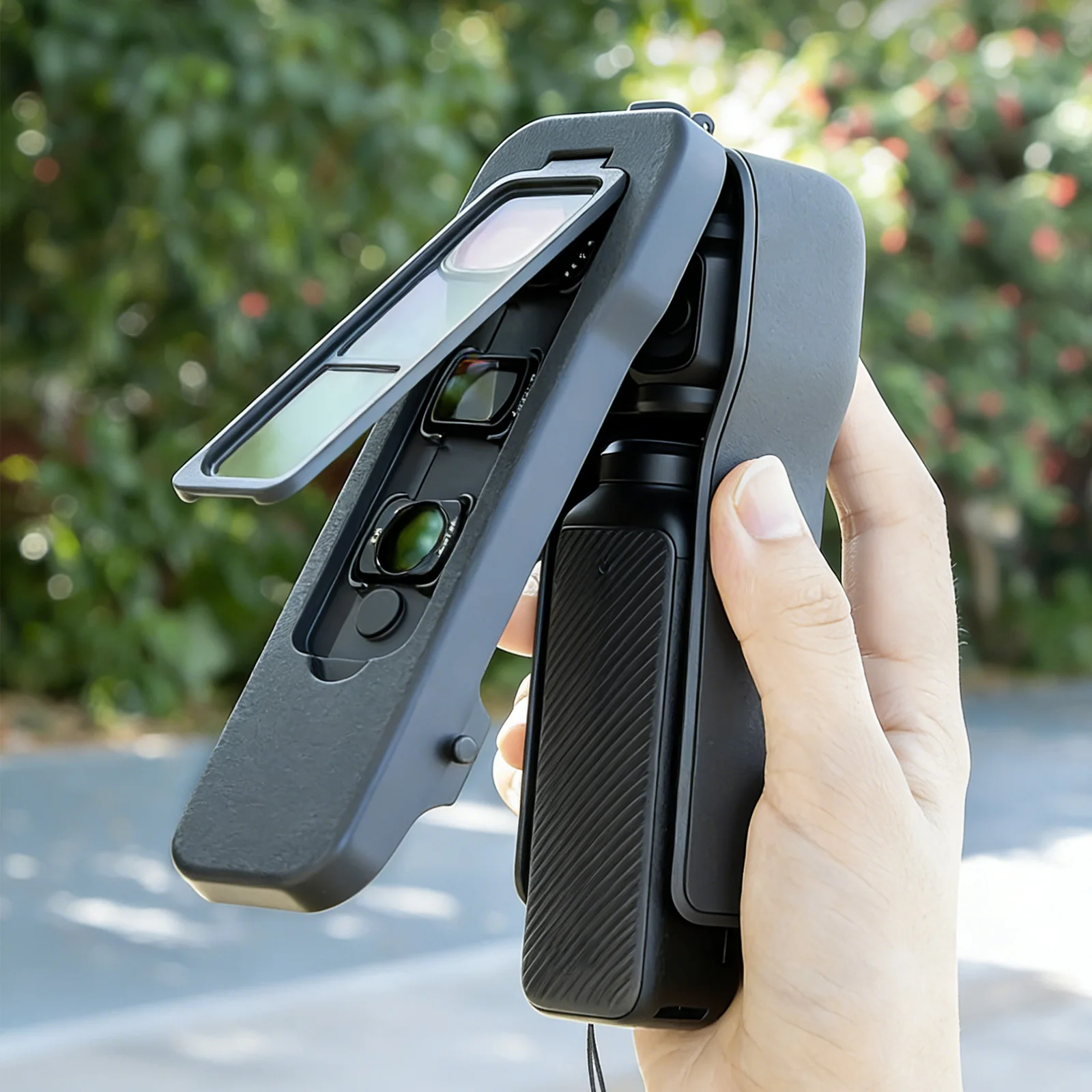 Magnetic Flip Case for DJI Osmo Pocket 3, Shockproof Cover with 5/3 Filter Slots & Elastic Band, Travel Box for Accessories