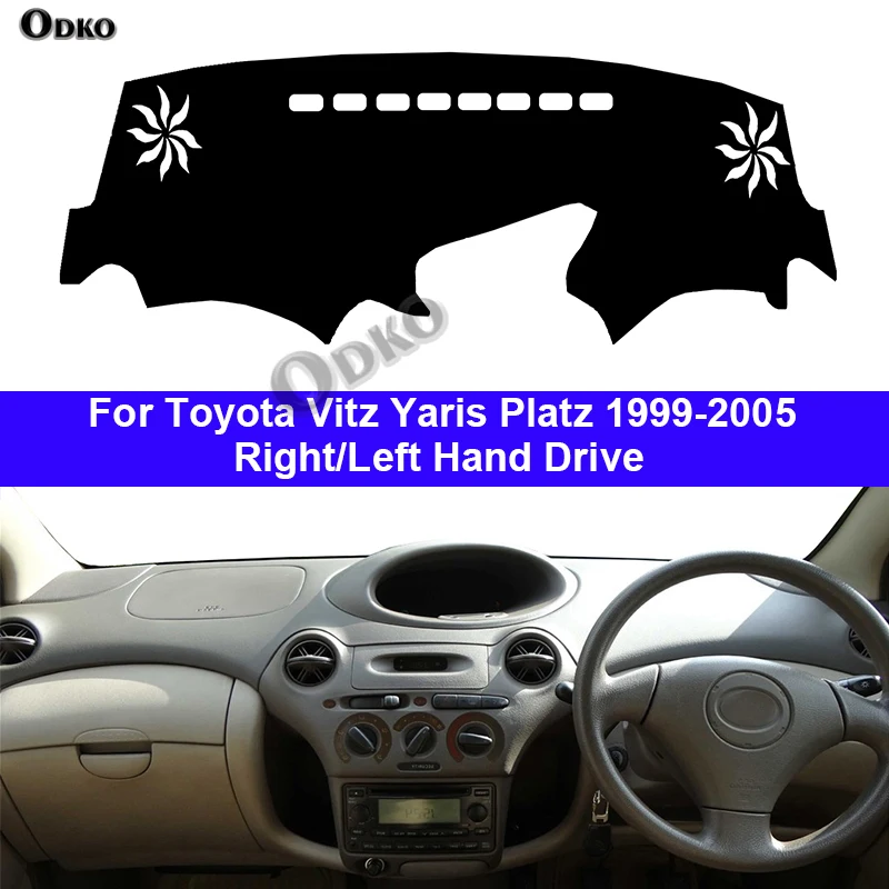 Автомобильный внутренний чехол на приборную панель для Toyota Vitz Yaris Platz 1999-2005 LHD RHD Dashmat Ковер Накидка Солнцезащитный козырек Коврик с защитой от УФ-лучей