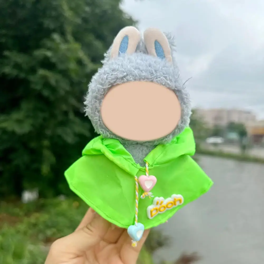 Ropa para muñecas Labubu de 15-17cm, Mini impermeable, Botas de lluvia, perchas forradas de goma, accesorios de ropa para muñecas para niños y niñas N1F8