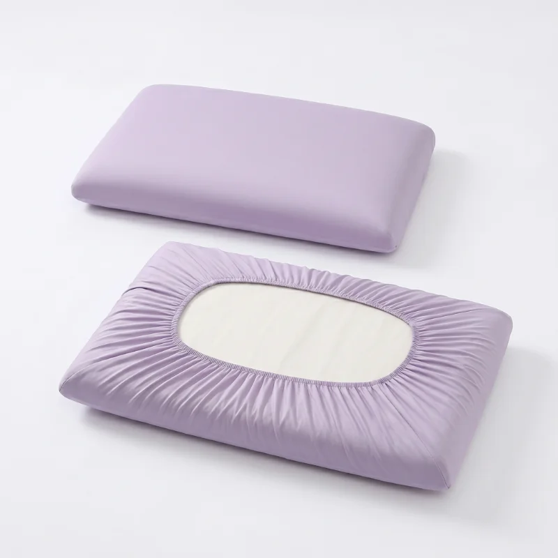 2Pcs Pillowcase Set Solid Purple Envelope Pillow Covers Soft Breathable Dorm Home Bedding Pillow Protector Washable Bedroom