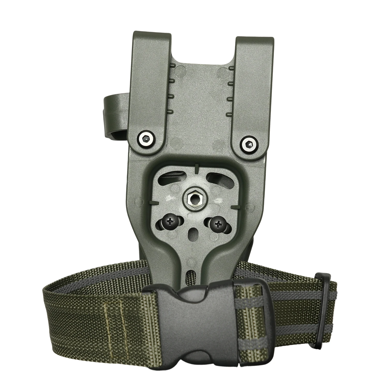 Funda táctica OWB Glock nivel III con cinturón de muslo verde - imagen 2