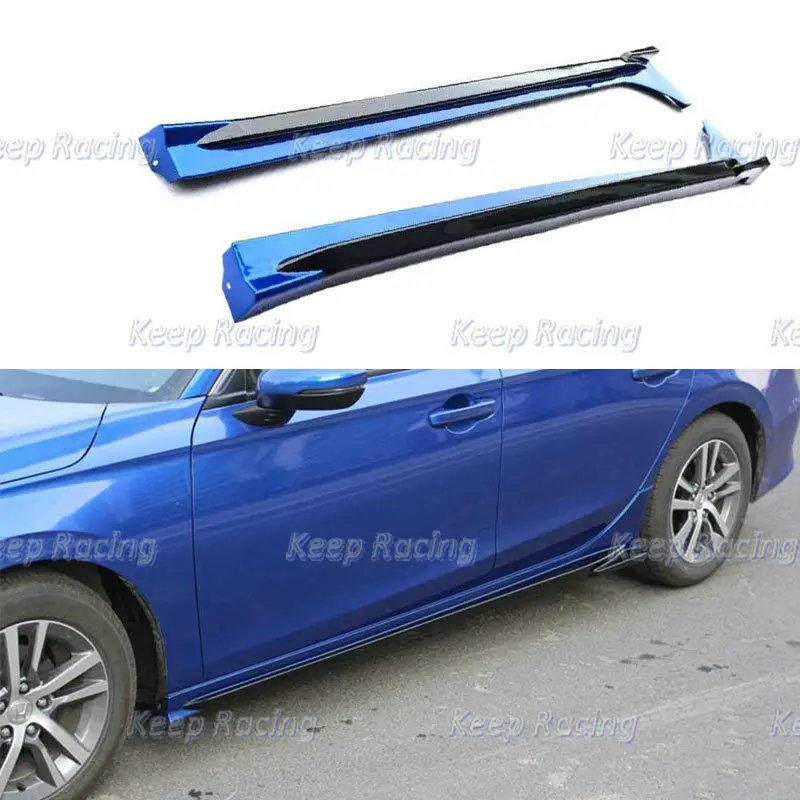 Car Styling For Civic Sedan 11 Gen 2022 ABS Side Skirt Tuning Part For Civic 11th PP Door Step Cover Plastic Splitter Addon Kit