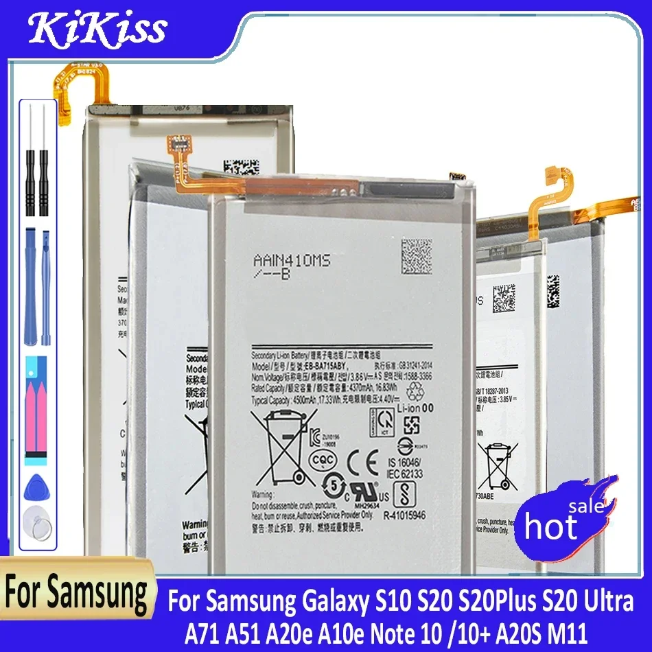 

Аккумулятор для Samsung Galaxy S10 S20 + S20 Plus/Ultra A71 A51 A20e A10e Note 10 Note10/10 + A20S M11