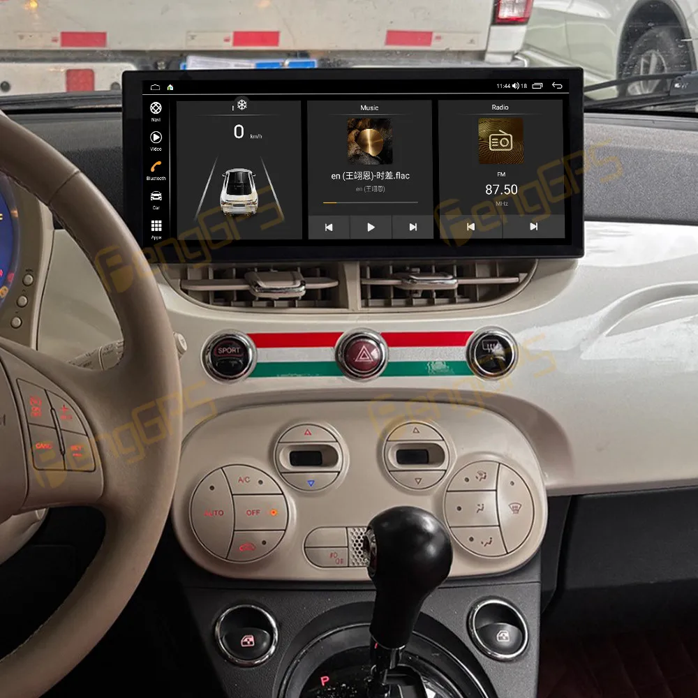 LCD Digital Dashboard Panel For Fiat 500 2007-2024 Upgrade Android 15 Carplay 12 Inch Car Radio Speedometer Cockpit Screen