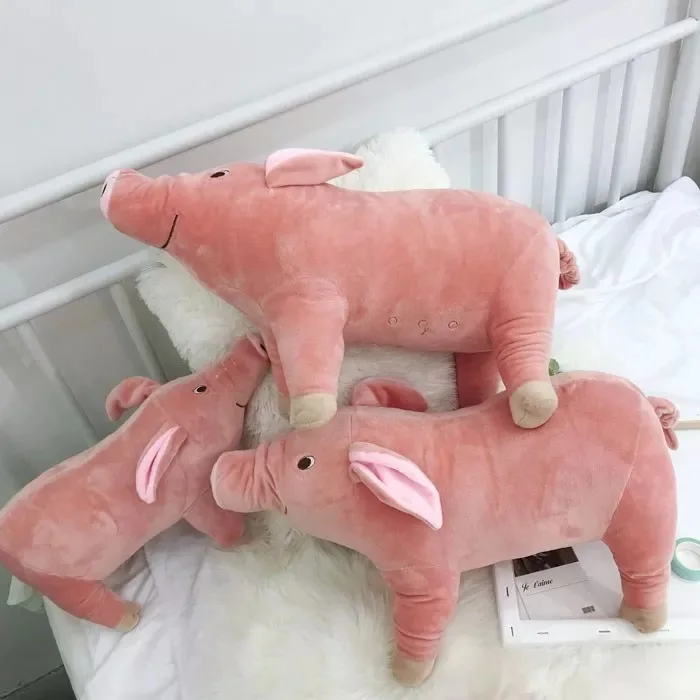 25CM Cartoon Simulation Pig Plush Dolls Toy Pink Piggy Pillow Figurine Cute Animal Pig Soft Stuffed Dolls Kids Gift Toy