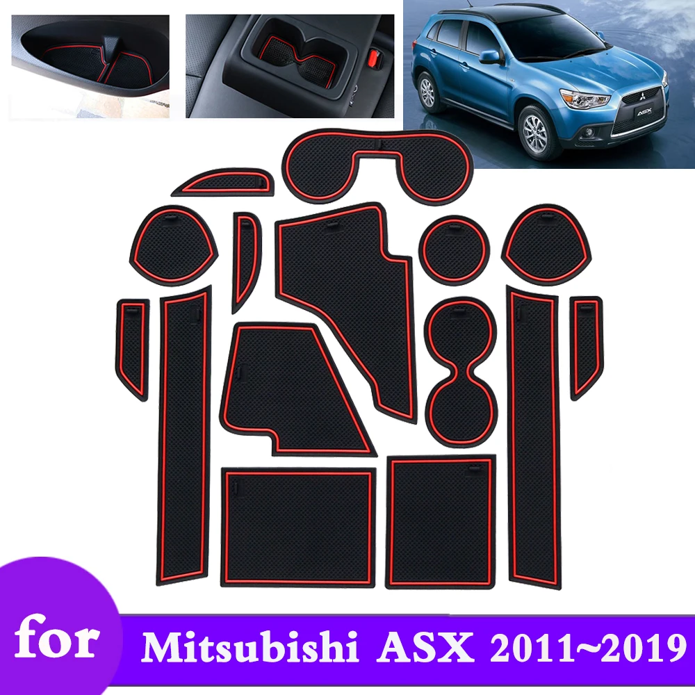 

Rubber Mat Door Groove Cup for Mitsubishi ASX RVR Outlander Sport 2011~2019 Anti-slip Cushion Gate Slot Car Sticker Accessories