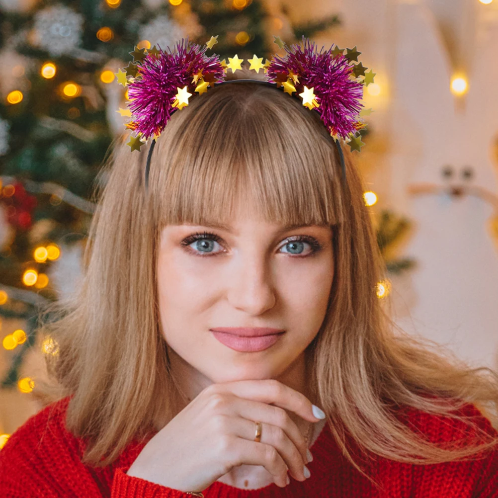 

4 pcs Star Headband for Women Girls Party Birthday Festival Glitter Hair Accessories Decorative Tinsel Headbands for Costume