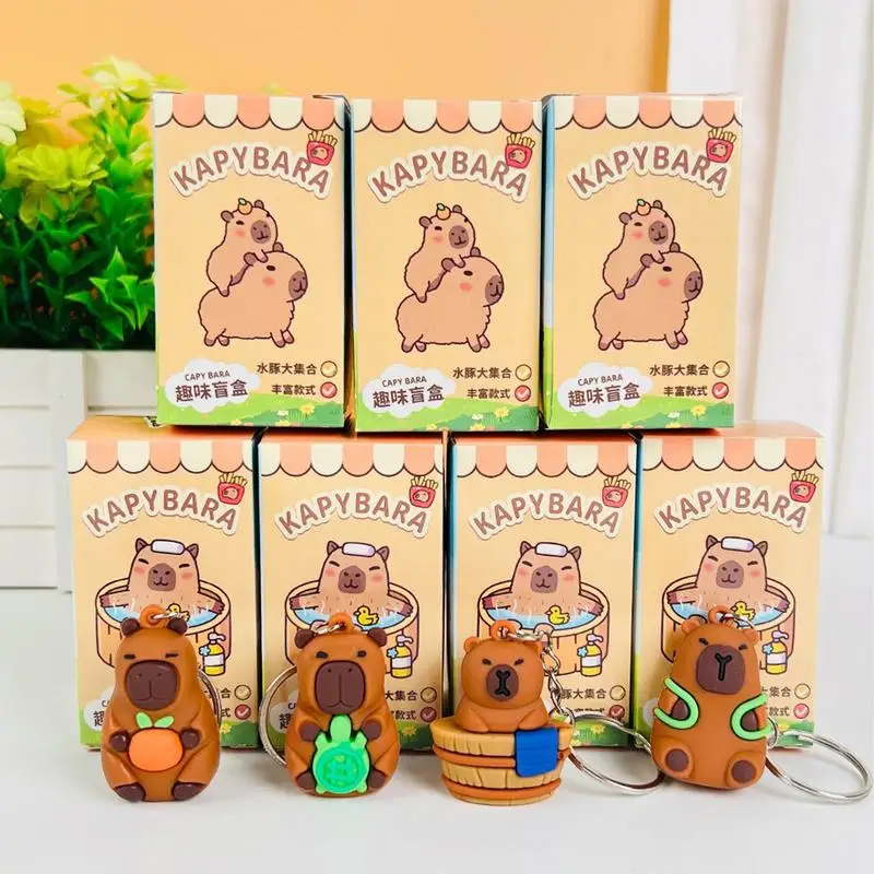

Cute Capybara Keychain Funny Doll Capybara Pendant Backpack Key Mobile Phone Pendant Accessories Couple gifts Random Style