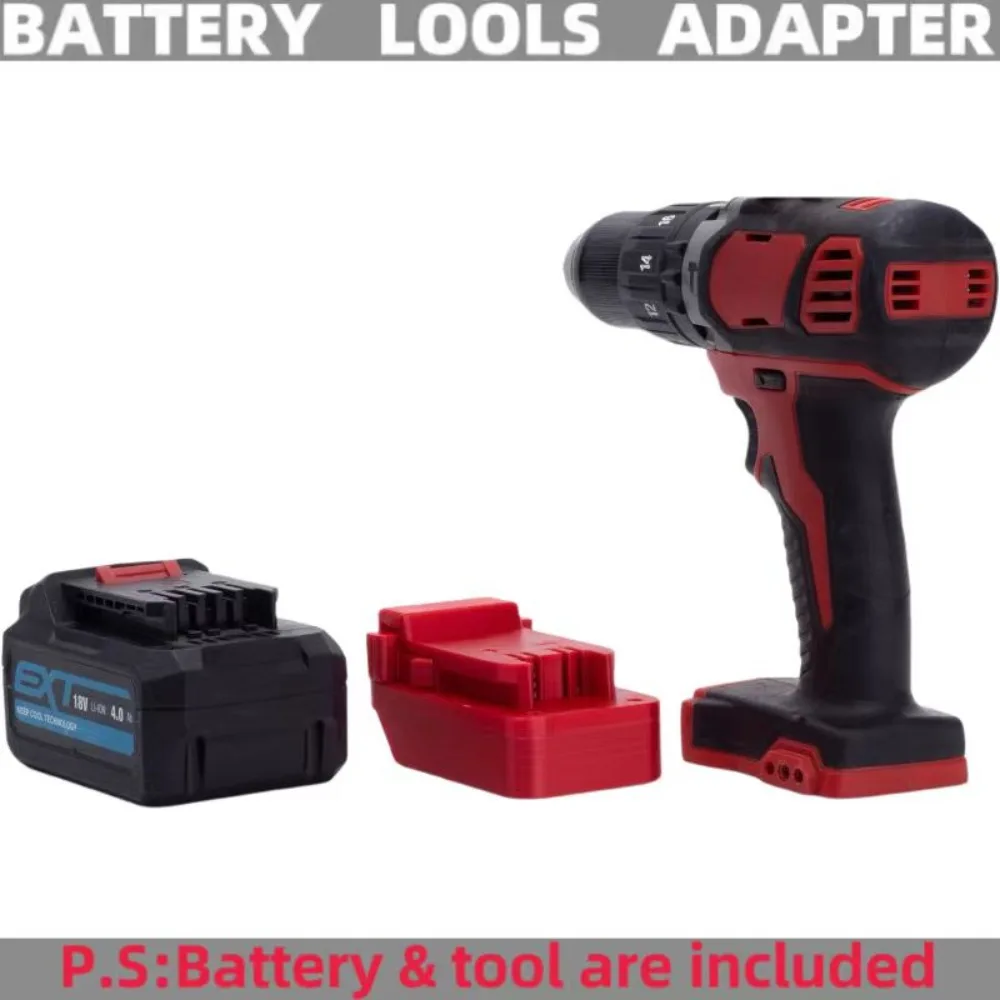 Batteries Converter Adapter For  Erbauer EXT 18V Lithium Ion Convert To for Milwaukee M18 Cordless Tool (﻿Adaptor Only)