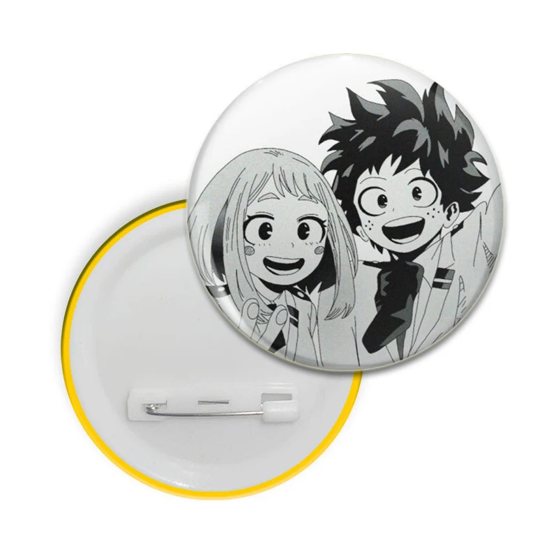 Anime My Hero Pins Uraraka Ochako Waifu Creative Tinplate Plastic Pin Button Brooches Badge on Backpack Accessories Jewelry Gift