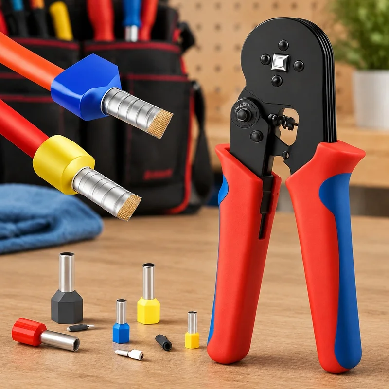 Professional Wire Crimp Tool Set for 23-7AWG with Ferrule Clamps 0.25-10mm and Tubular Terminal Accessories