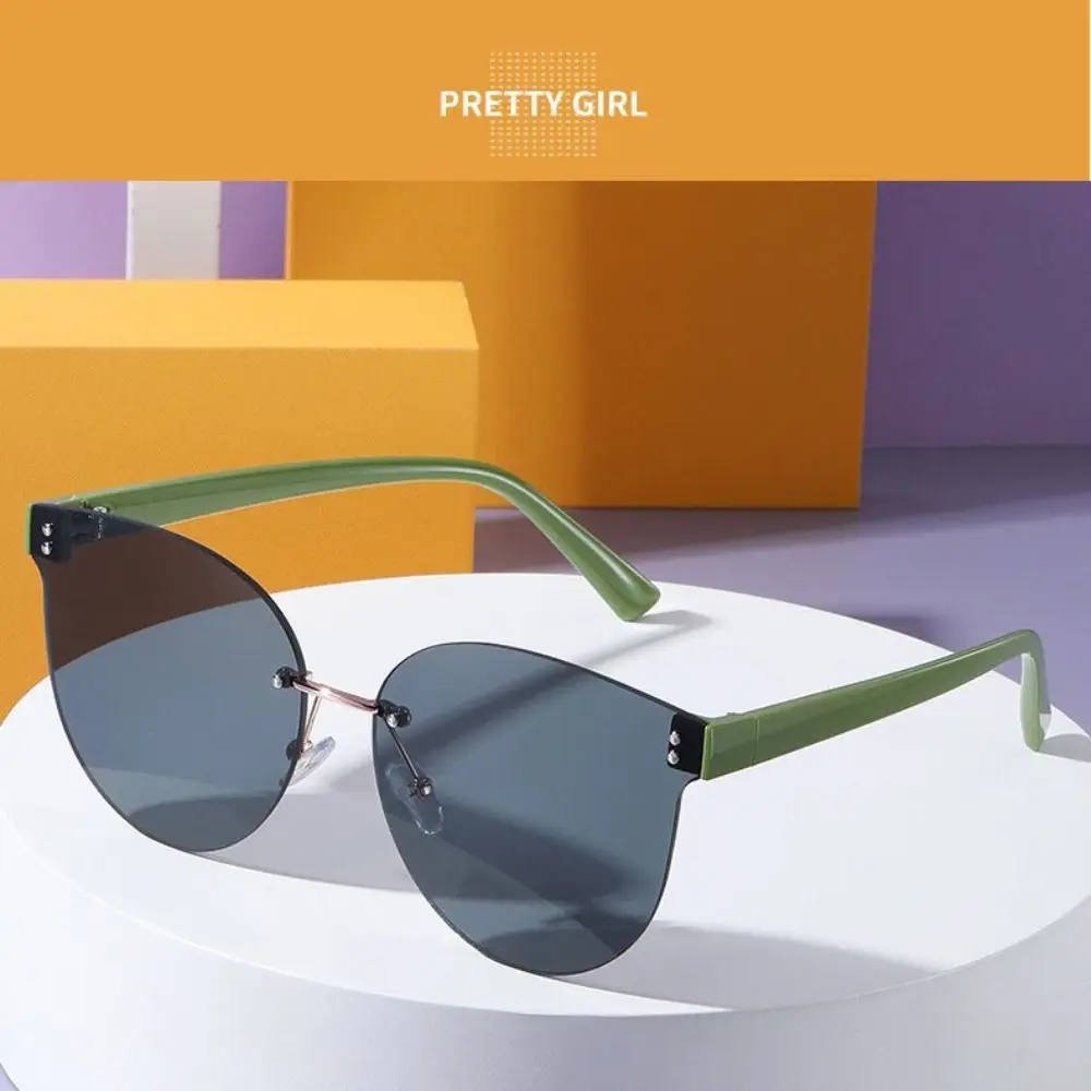 

Круглые безрамочные солнцезащитные очки в большой оправе для путешествий, защитные от ультрафиолета HD очки для вождения, черные оттенки, ветрозащитные очки