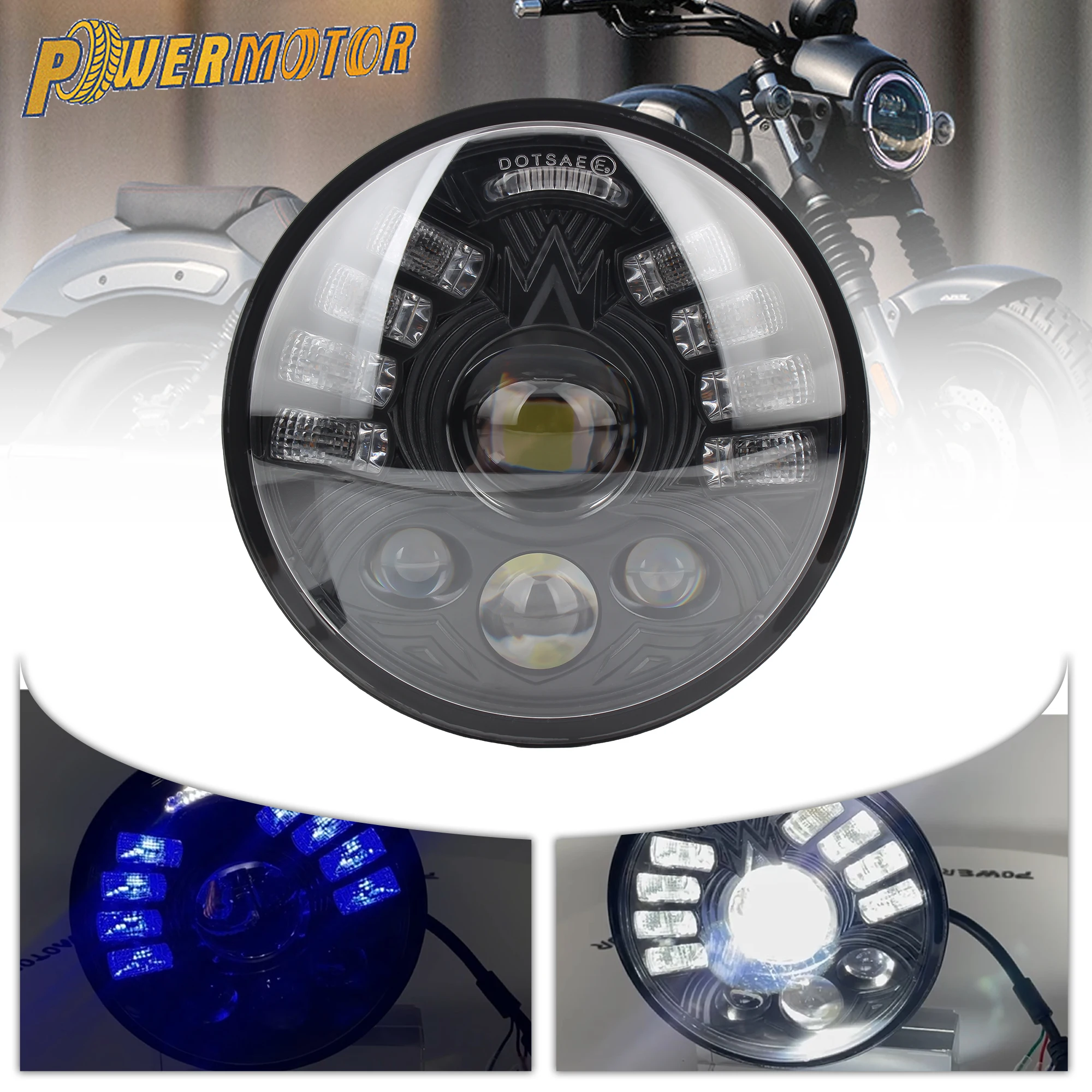 

Motorcycle LED Headlight For Harley Sportster 883 XL883 Touring Electra Street Glide Road King DOT E-Mark Approved Headlamp Part
