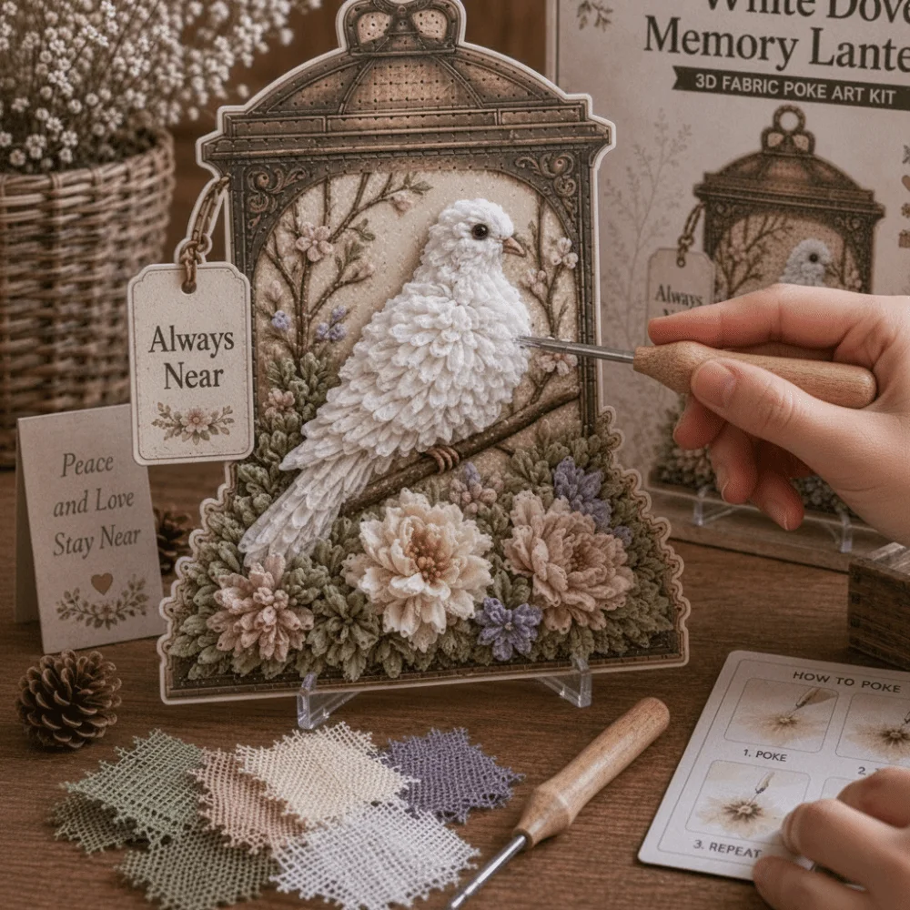 Nicht nähen, Stoff-Poke-Art, dicke Platte, einfaches Zubereiten, Nadel-Bastelset, vorgefertigter Poke-Stift, 3D-Strukturplatte, handgefertigt, ideal als Geschenk – Detail 10