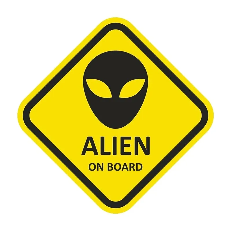 온보드 외계인 자체 접착 데칼 자동차 스티커, 방수 자동차 장식, 범퍼 후면 창 노트북 크기 선택, PVC 10 cm, 13 cm, 17cm