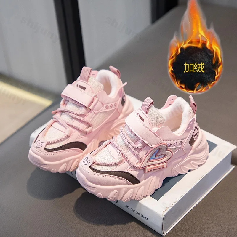 أحذية رياضية للأطفال 2025 شتاء دافئ مريح في الهواء الطلق أحذية قطنية موضة مضادة للانزلاق الفتيات حذاء كاجوال أحذية رياضية للجري #2