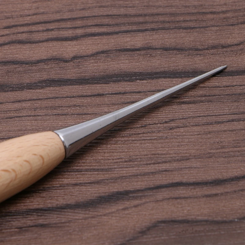 Punteruolo artigianale in pelle, manico in legno, cucito, cucitura, punzonatura