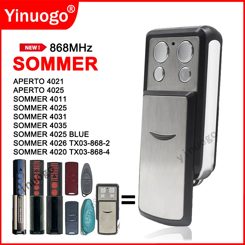 

SOMMER 4031 4031V000 868 МГц пульт дистанционного управления для гаражных ворот для SOMMER 4011 4021 4025 4035 4020 4026 TX03 868 ручной передатчик открывалка