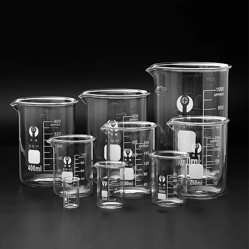 Lab Heat-resist Scaled Measuring Cup Borosilicate Glass Beaker Chemistry Glass Beakers Measuring