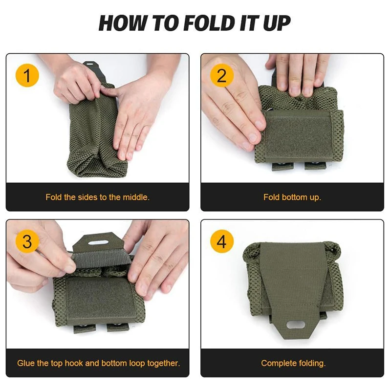 Hunting Bag Micro Folding Compact Dump Pouch Mini Foldable Mesh Bag Molle System Storage Bag Outdoor Sport Camping Hiking