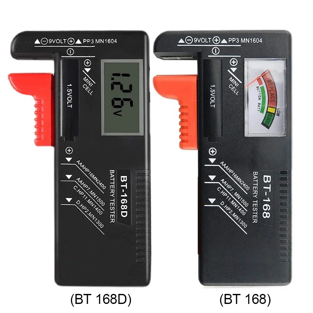 BT-168 /BT-168D Battery Analyzer Universal Battery Testing Meter Battery Checker Volt Measure for C D AA AAA 9V 1.5V Button Cell