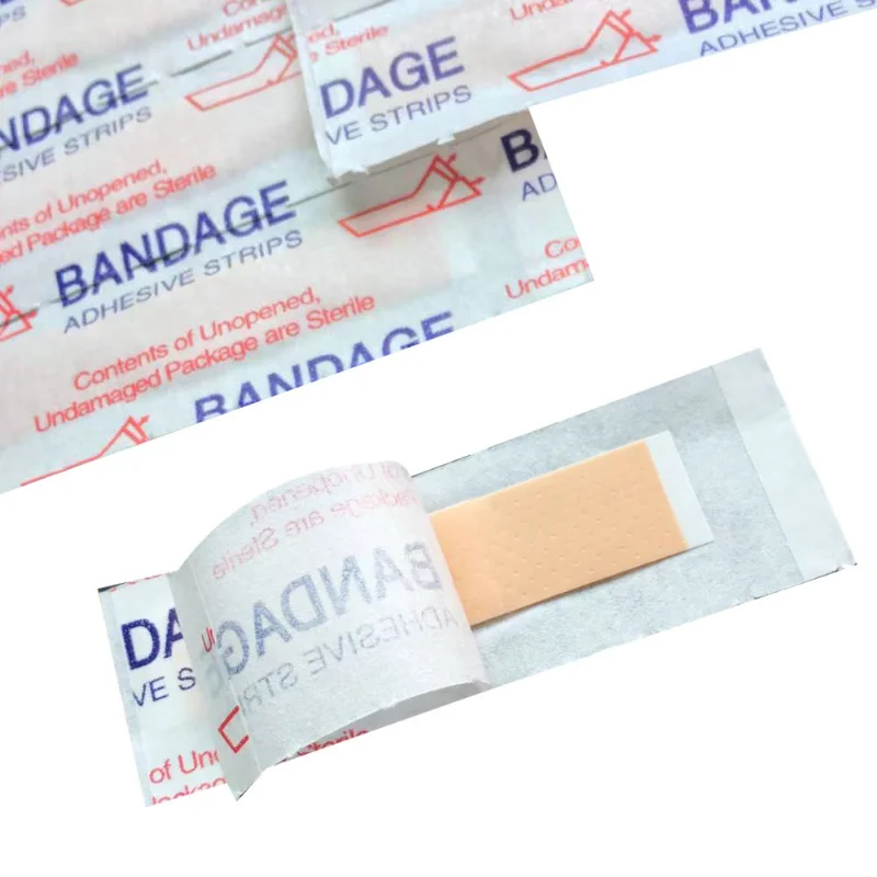 100pcs/set Mini 4*1cm Band Aid Skin Patch for Incised Wound Plasters First Aid Strips Dressing Tape Adhesive Woundplast