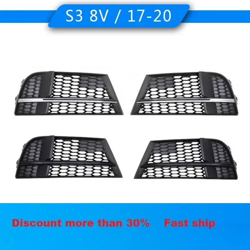 

Car Front Bumper Grille Trim Fog Light Cover Frame For Audi S3 8V 2017-2020 A38V Refit upgrade S3 Auto Lamp protection