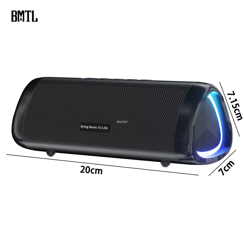 Caliente BMTL Triangular 20W Altavoz Bluetooth portátil 3D sonido estéreo inalámbrico TWS impermeable Suporrt TF/AUX RGB luz Dropshipping