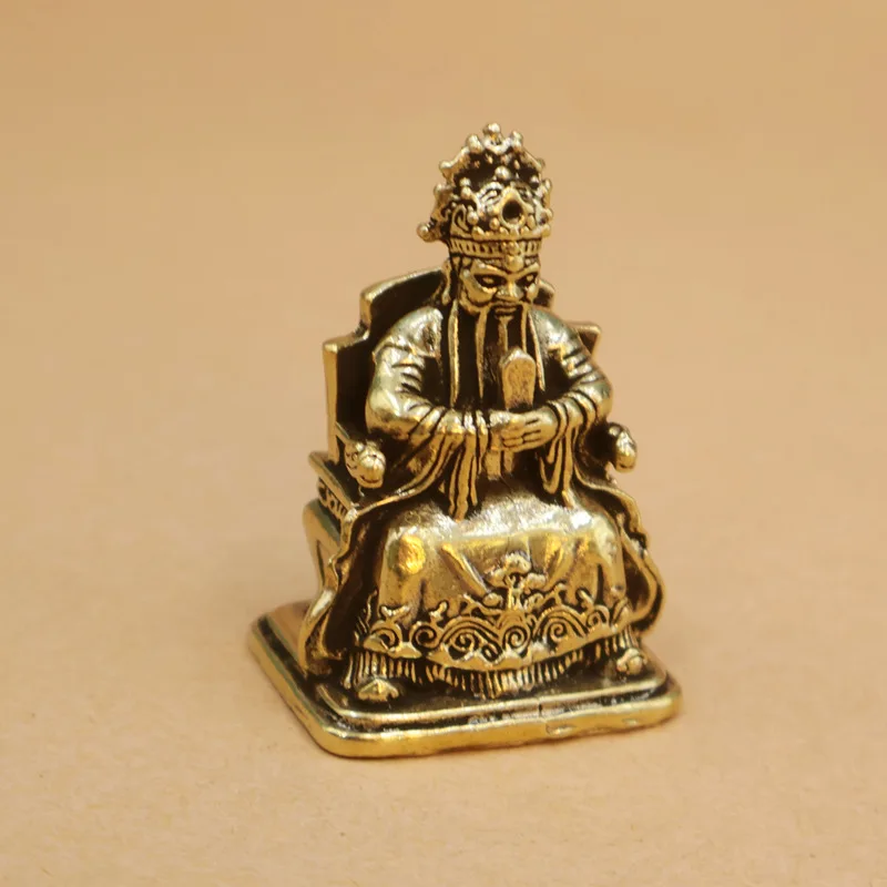 Image 5: Statue de seigneurs de bouddha en laiton, ornement de culte de montagne à cinq Tables, roi Dragon Guangji, dieu de la richesse