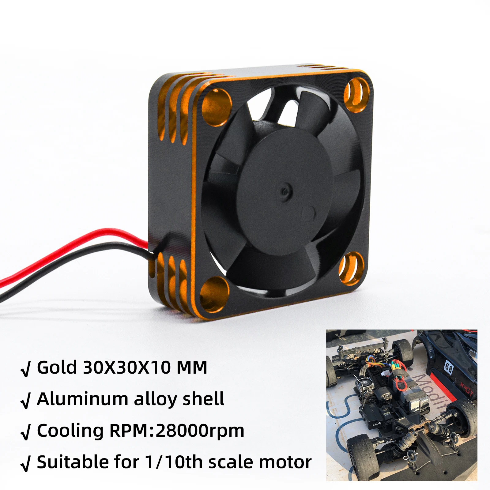 RCZIPROY RC 25mm 30mm 35mm 40mm 50mm Fan Koelventilator RC Creeper 1/10 1/8 1/5 540 550 3650 Motor Borstelloze/Geborstelde ESC RC Auto