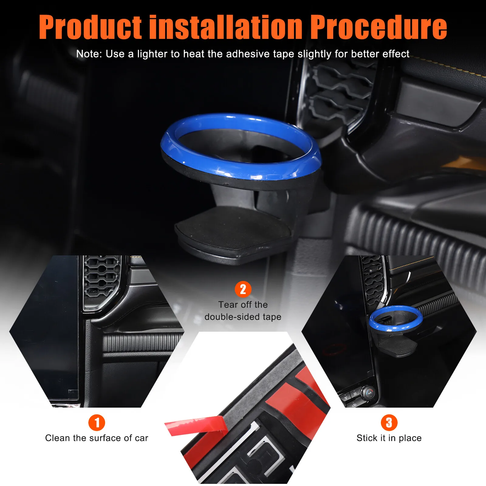 

1PCS ABS Car Center Dashboard Navigation Right Side Cup Holder For Ford Ranger 2023-25 Beverage Bottle Bracket Accessories