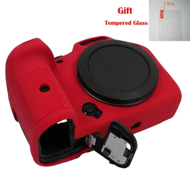 強化ガラス液晶保護フィルム + キヤノン EOS R7用、マイクロ一眼カメラバッグシリコンケース R7ケース ソフトラバーケース