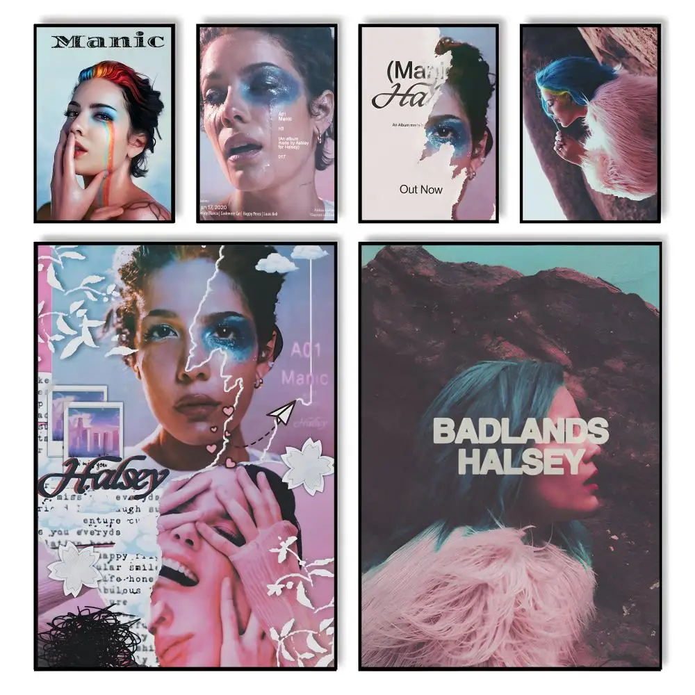 Singer Halsey Poster HD Self Adhesive Waterproof Wall Art Ideal for Home Office Dorm Bedroom Great Gift