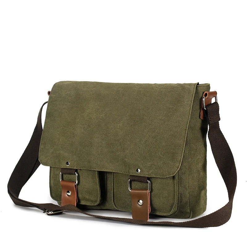 Canvas slant straddle backpack men's and women's micro single camera bag solid color single shoulder slant backpack