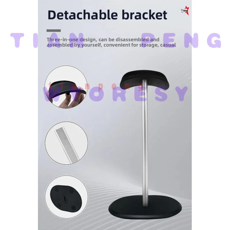Sturdy Detachable Metal Desktop Headphone Stand Space‑saving Anti‑shake Gaming Over‑ear Headset Storage Support Rack