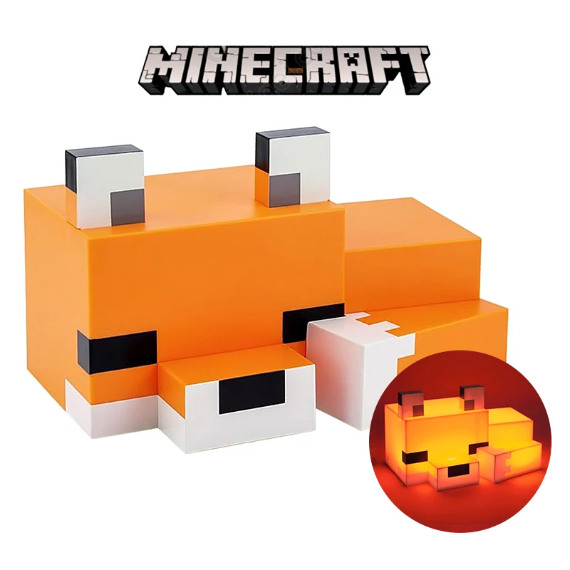 Genuine Minecraft Cute Fox Shape Night Light Ornament Paladone Game Merchandise Gift