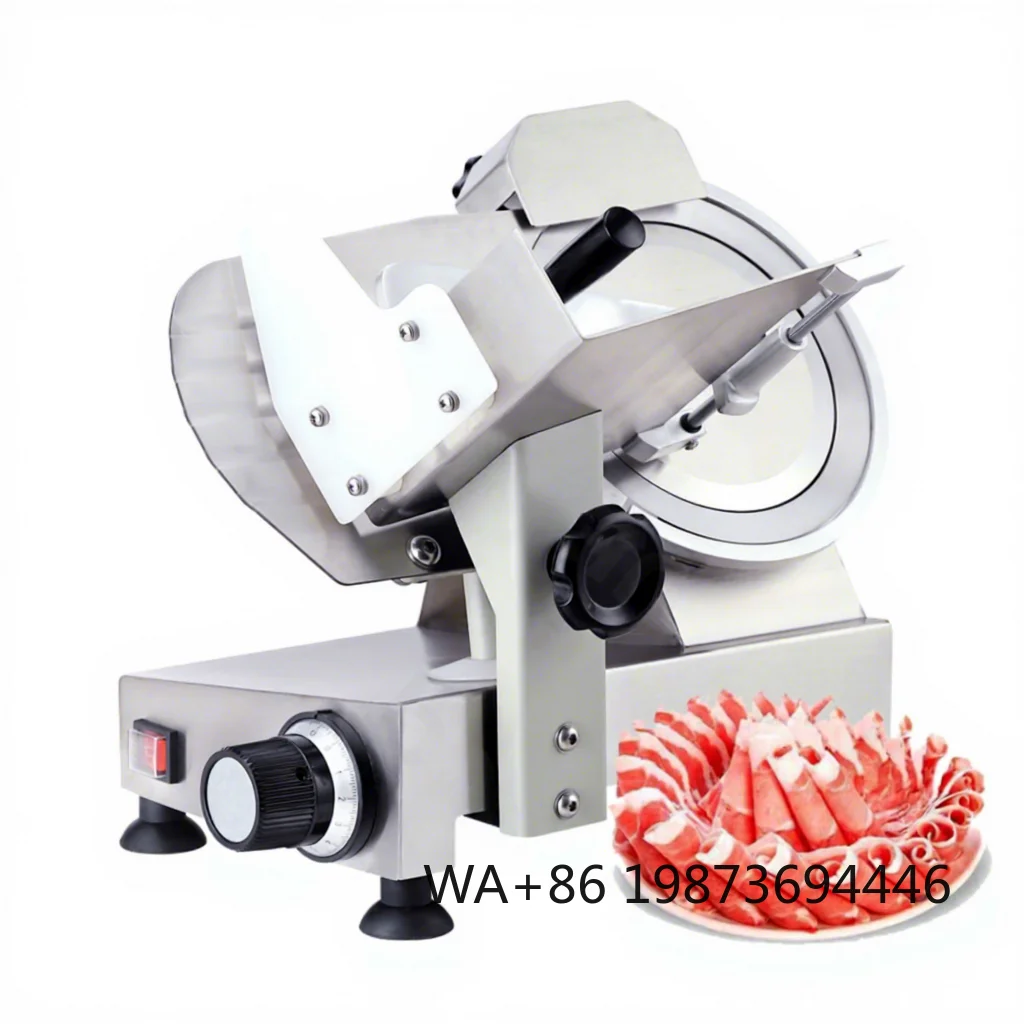 Commercial Portable Frozen Meat Slicer, Butcher Machine for Sausage, Bacon Roll Cutting
