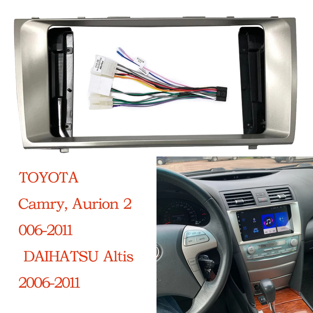 2 Din 9 Inch Top Quality Car Radio Installation DVD GPS Mp5 Plastic Fascia Panel Frame for Toyota Camry 2006-2011 Dash Mount Kit