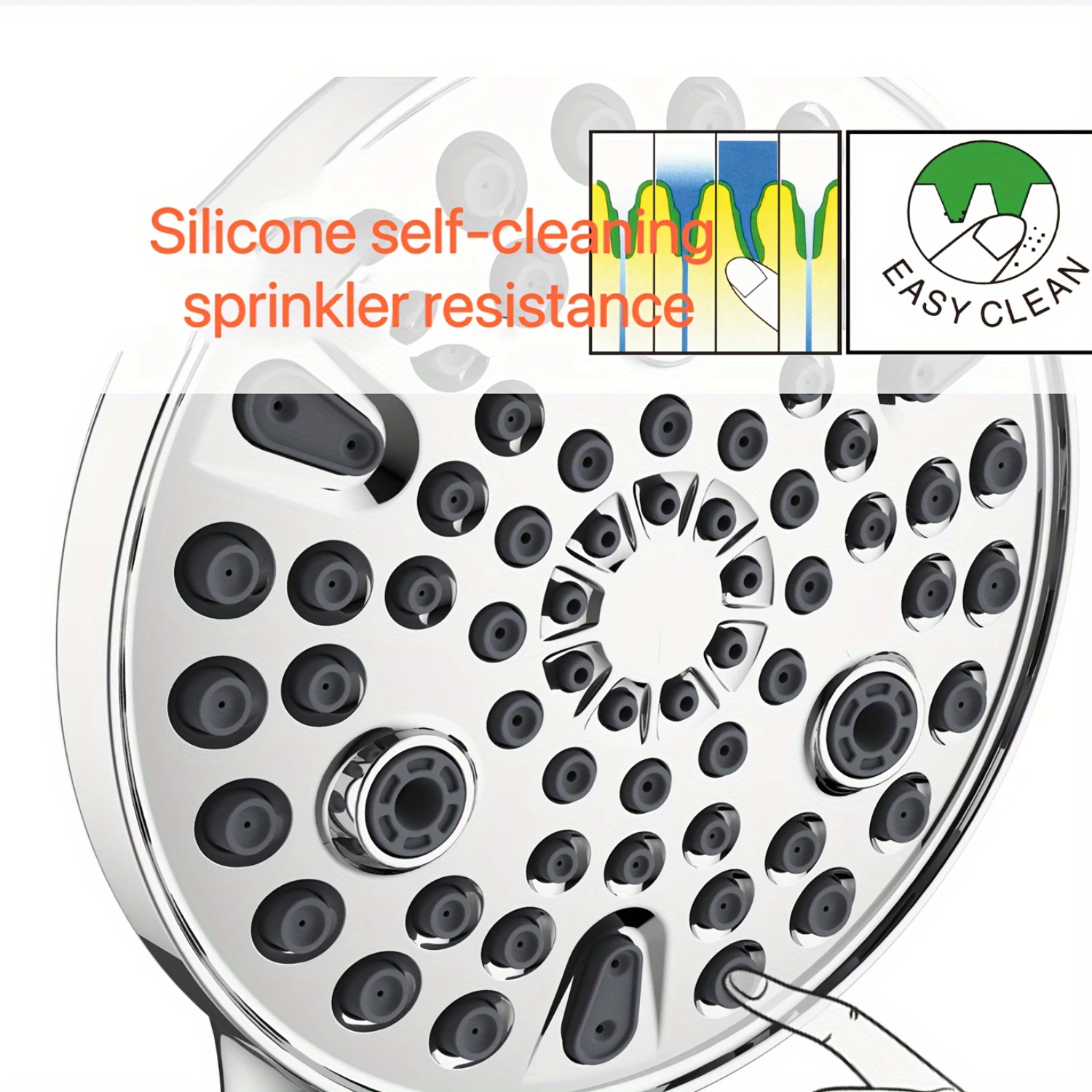 1pc Handheld Shower Head, 10 Modes Removable High Pressure Filter Nozzle, Luxurious Modern Chrome Finish, Built-in Powerful Spra