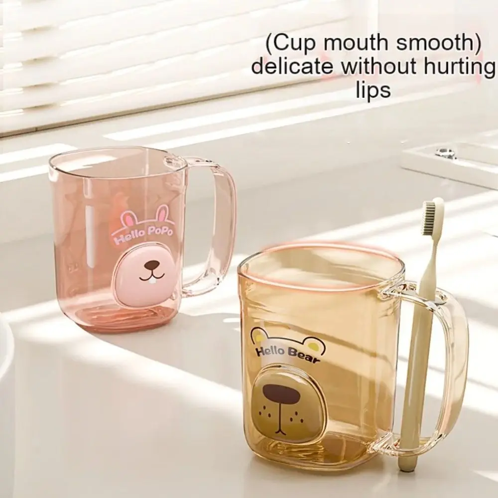 Creative Mouthwash Cup New With Handle Plastic Wash Brush Cup Reusable Toothbrush Holder Home