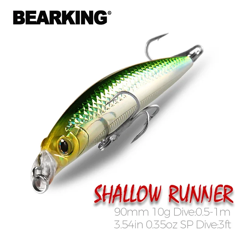

BEARKING 90mm 10g professional quality magnet weight fishing lures minnow crank hot model Artificial Bait Tackle